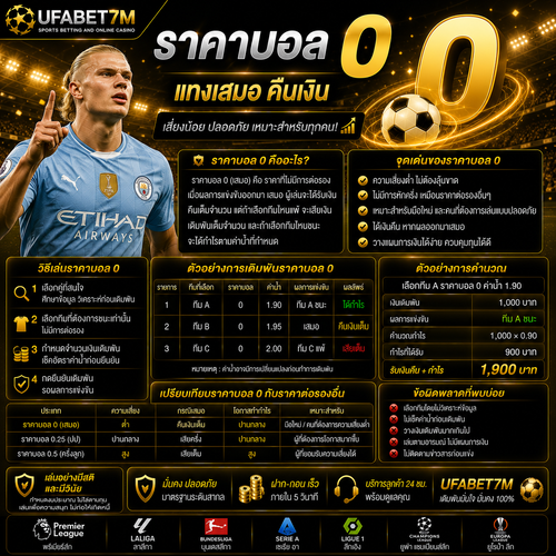 ราคาบอล 0 วิธีอ่านราคาเสมอ Draw No Bet พร้อมตัวอย่างการเดิมพัน